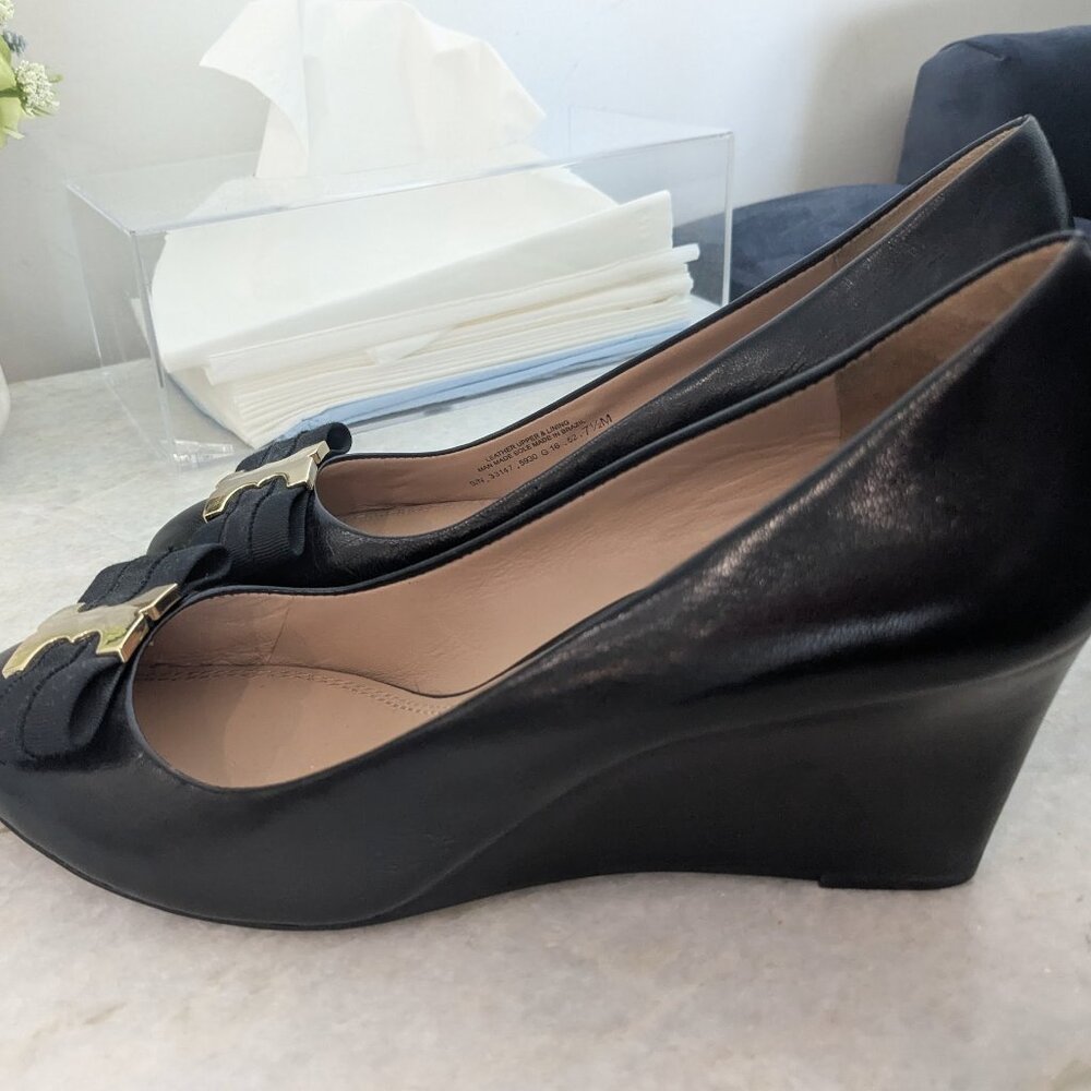 Tory Burch Black Wedge Heels